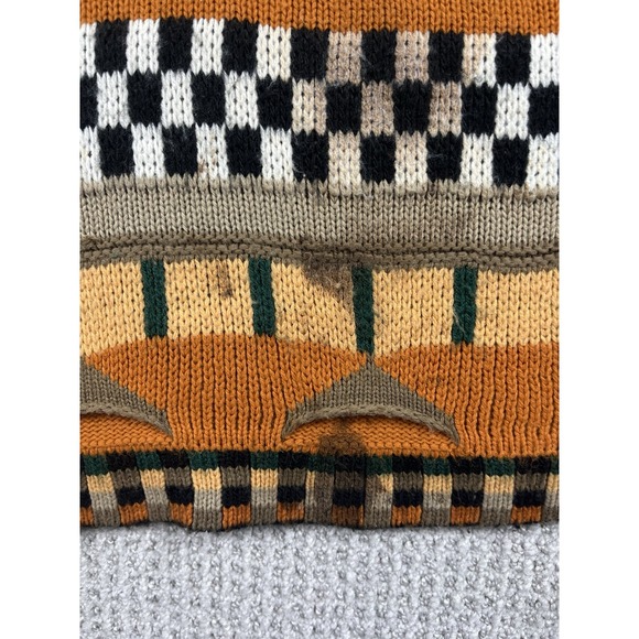 Vintage Arielle Sweater Coogi Style Geometric Knit Earth Tone 3D Knit Womens Med - Picture 5 of 15